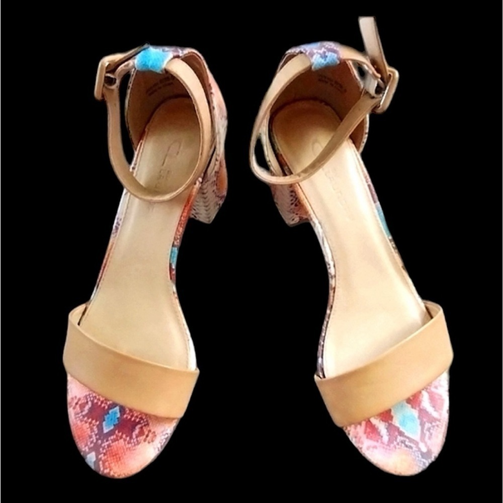 Snake Print/Python Pattern Block Heels SIZE 7.5